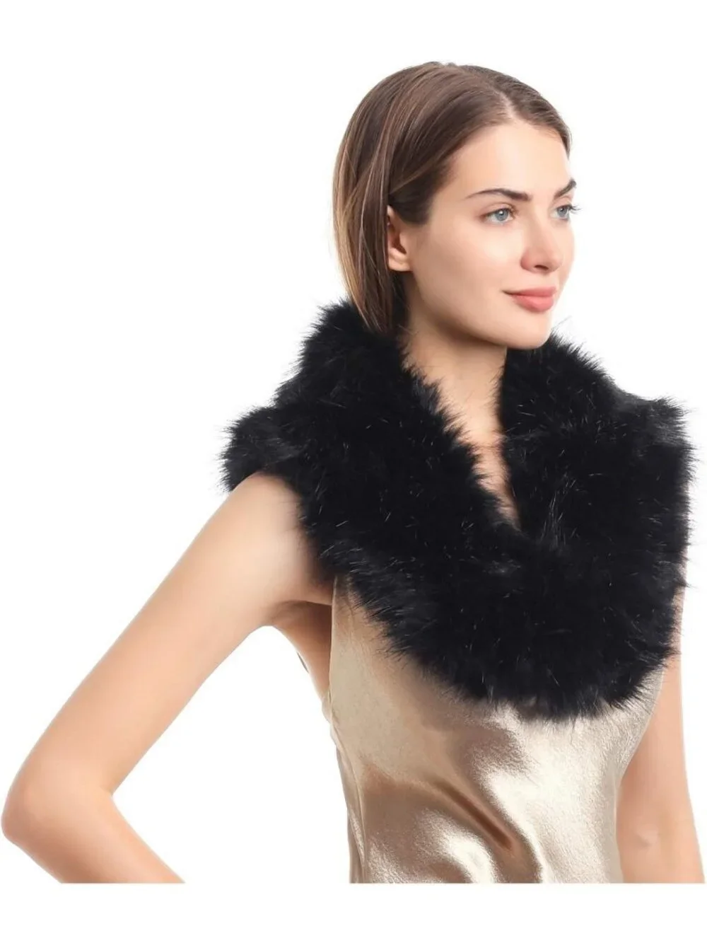 Cozy Faux Fur Collar Women's Neck Warmer Scarf Wrap - Stylish & Warm Accessory